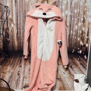 Fox Cozy Pink and White Pajama Onesie
